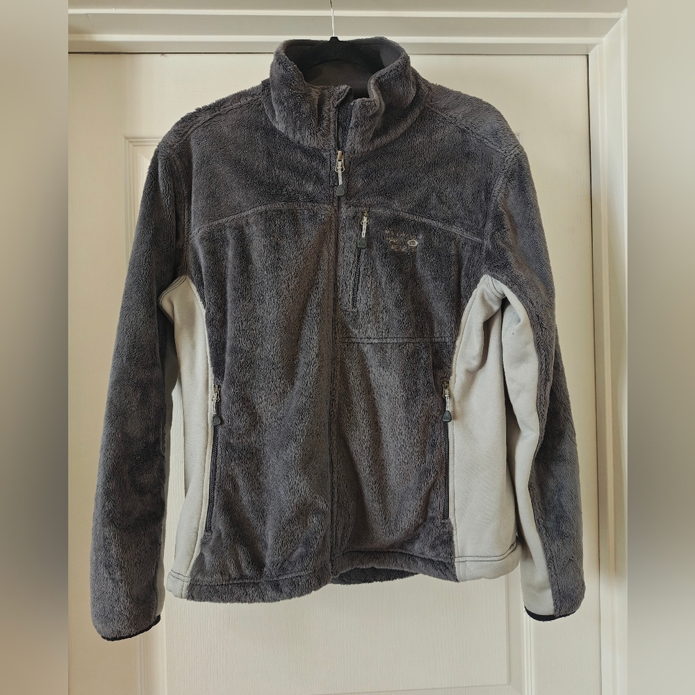 Women's Mountain Hard Wear Gray Fleece Monkey Man Fleece Jacket Size Medium